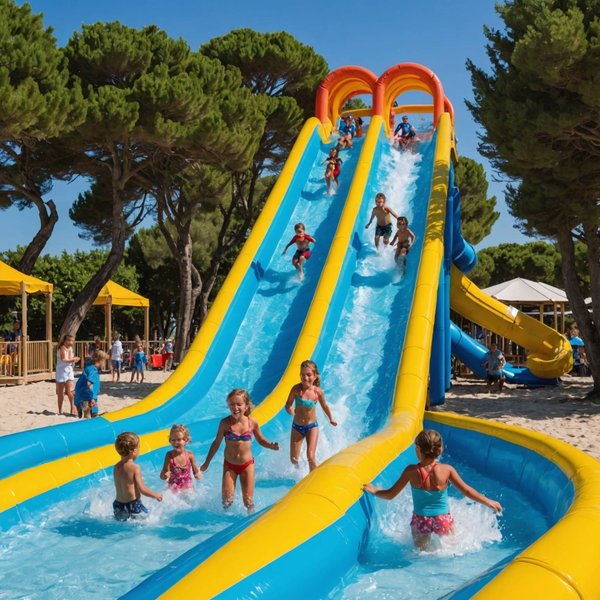 Découvrez les Meilleurs Campings avec Toboggan Aquatique sur l'Île de Ré - Vacances Fun en Famille!